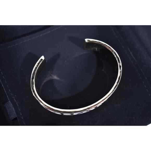 Chanel 22S Gold White Enamel Metal Interlocking CC Logo Arm Cuff Bracelet Small - Picture 12 of 12